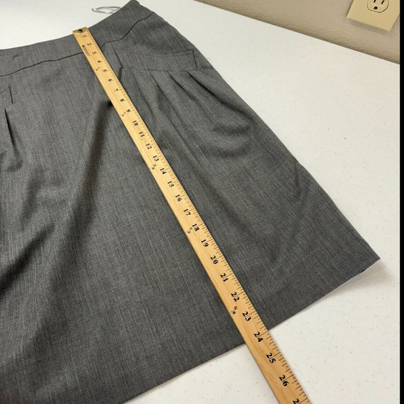 Lafayette 148 Women's Pleated Pockets Skirt A-Line Side Zipper Gray Size 4 - Picture 7 of 12